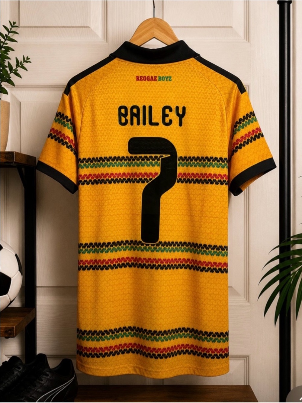 adidas Yellow Black Reggae Boyz Bailey Jersey